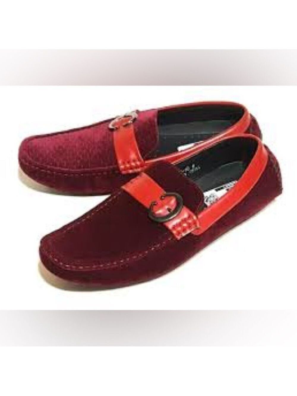 Chuxx Men's Red Velvet Slip On Loafers Size 9 US!
